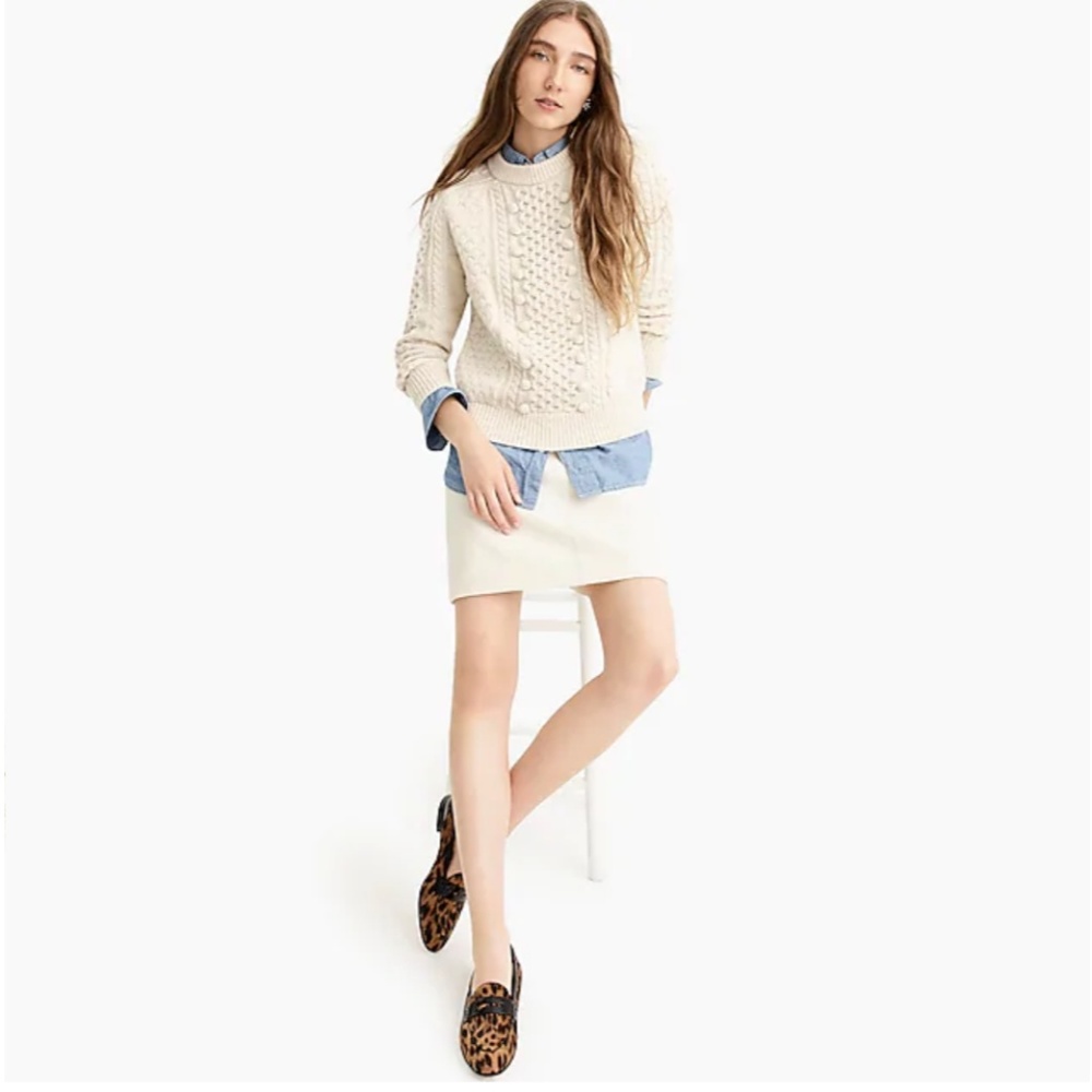 J.Crew Popcorn cable-knit sweater-K5311-berry/pink - Picture 3 of 8